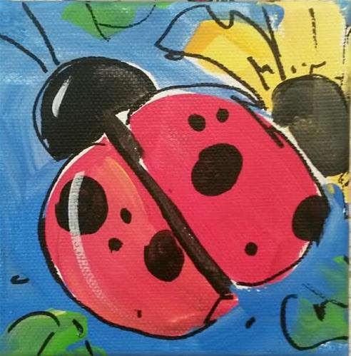 "Chunky Ladybug" original fine art by Terri Einer "Chunky Ladybug" original fine art by Terri Einer