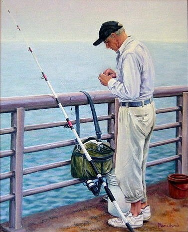 "Fishing Sebastian Inlet" original fine art by Maria Levandowski "Fishing Sebastian Inlet" original fine art by Maria Levandowski