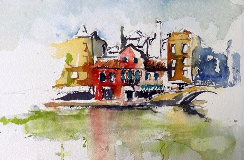 "1732 Venezia S. Lucia" original fine art by Dietmar Stiller "1732 Venezia S. Lucia" original fine art by Dietmar Stiller