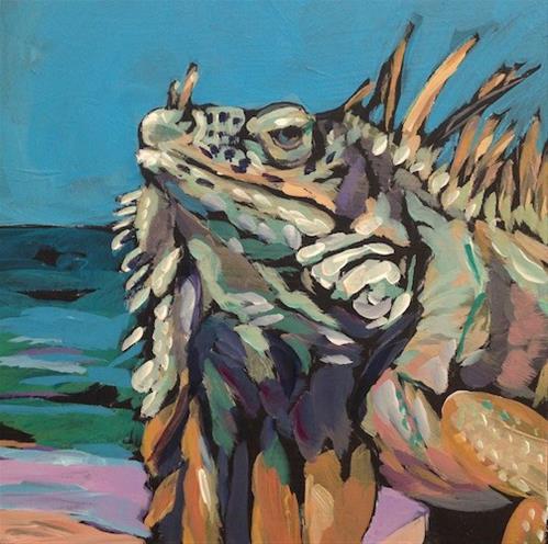 "March 10, Beach Iguana" original fine art by Kat Corrigan "March 10, Beach Iguana" original fine art by Kat Corrigan