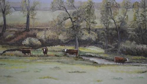 "Spring Morning Meadow" original fine art by Charlotte Yealey "Spring Morning Meadow" original fine art by Charlotte Yealey