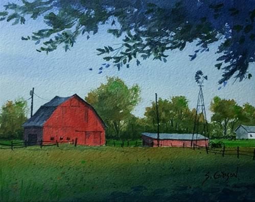 "Thomas Buerke's Farm" original fine art by Steve Gibson "Thomas Buerke's Farm" original fine art by Steve Gibson