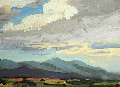 "Los Alamos from Santa Fe" original fine art by Miriam Hill "Los Alamos from Santa Fe" original fine art by Miriam Hill