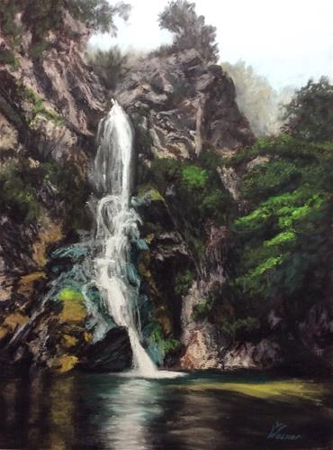 "FALLING WATER" original fine art by Marti Walker "FALLING WATER" original fine art by Marti Walker