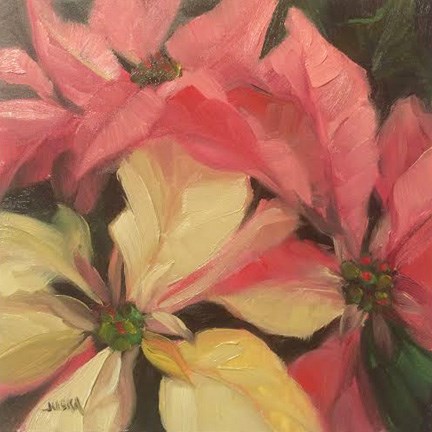 "Poinsettias" original fine art by Elaine Juska Joseph "Poinsettias" original fine art by Elaine Juska Joseph