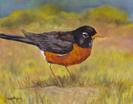 "Spring Robin" original fine art by Charlotte Yealey "Spring Robin" original fine art by Charlotte Yealey