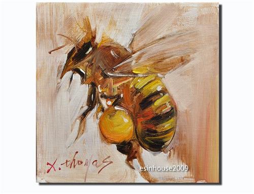 "6X6 Animals Oil Painting Flower Bee impressionism art new Artwork manuscript" original fine art by Thomas Xie "6X6 Animals Oil Painting Flower Bee impressionism art new Artwork manuscript" original fine art by Thomas Xie