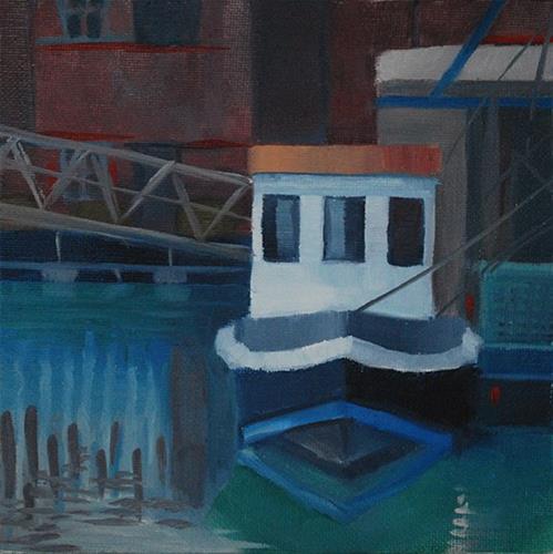 "White Boat, Portsmouth" original fine art by J M Needham "White Boat, Portsmouth" original fine art by J M Needham