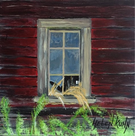"Red Barn Window" original fine art by Helen Kuhn "Red Barn Window" original fine art by Helen Kuhn